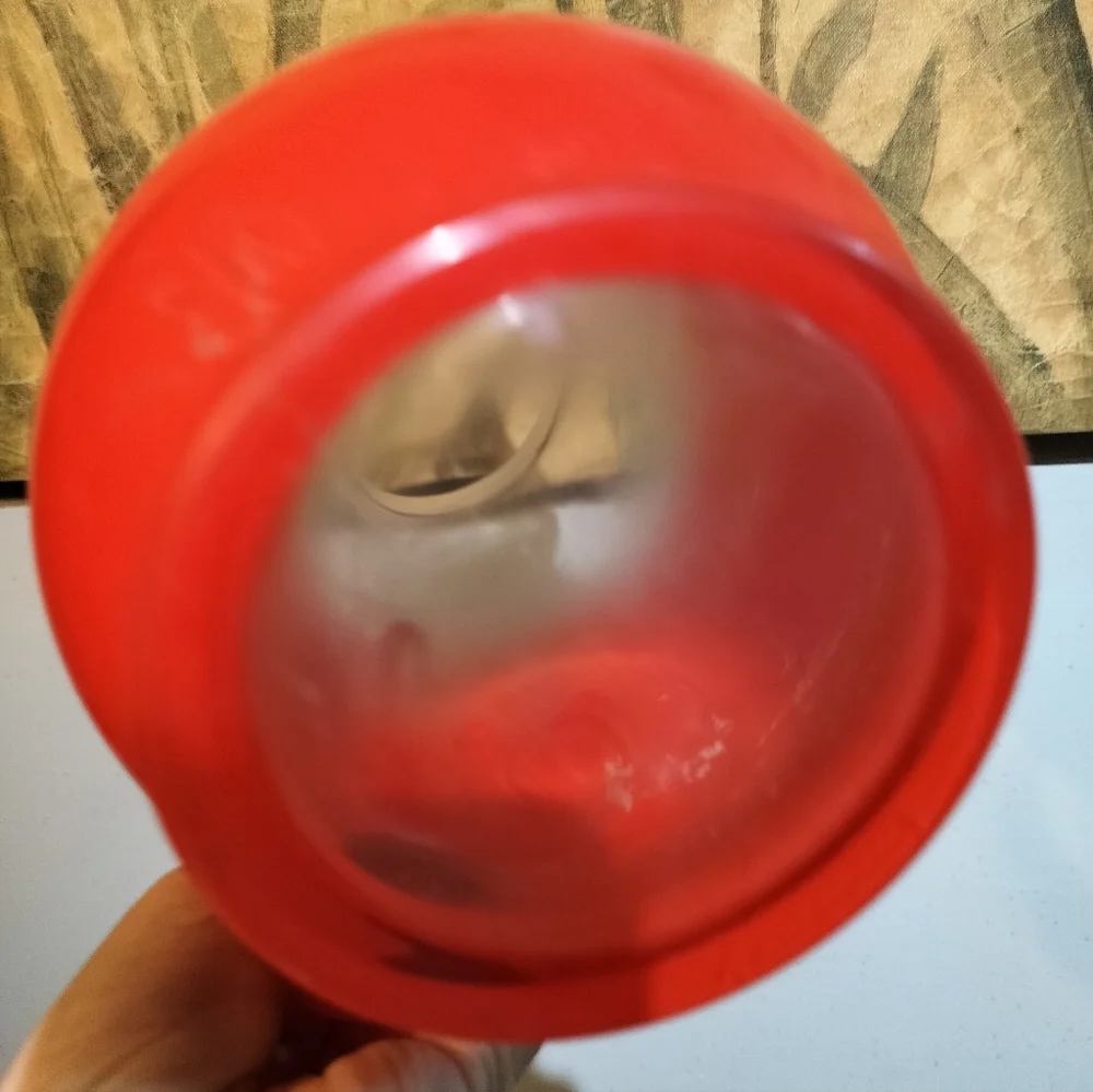 Vintage Red 1960s BLENDO 10” Glass 2 Quart Pitcher w/Gold Foil Trim. 625SC6 - Picture 3 of 5